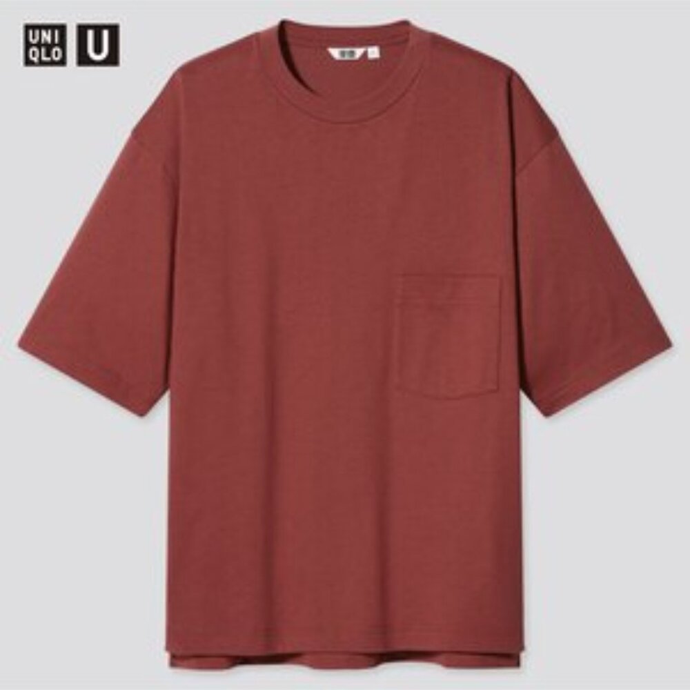 NWOT UNIQLO U Oversized Crew Neck Short-Sleeve T-Shirt, Dark Orange, L